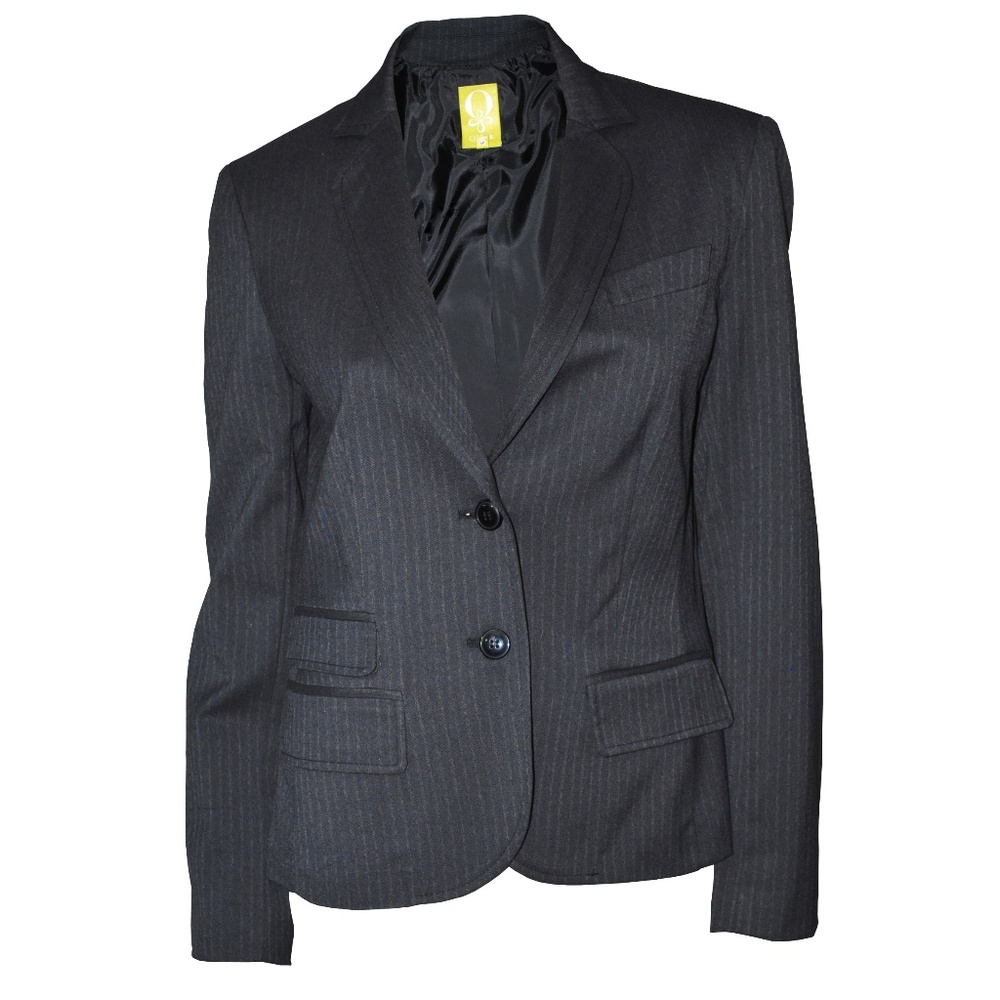 QMack Jacket, Chalk Stripe 2 Button Blazer , 4